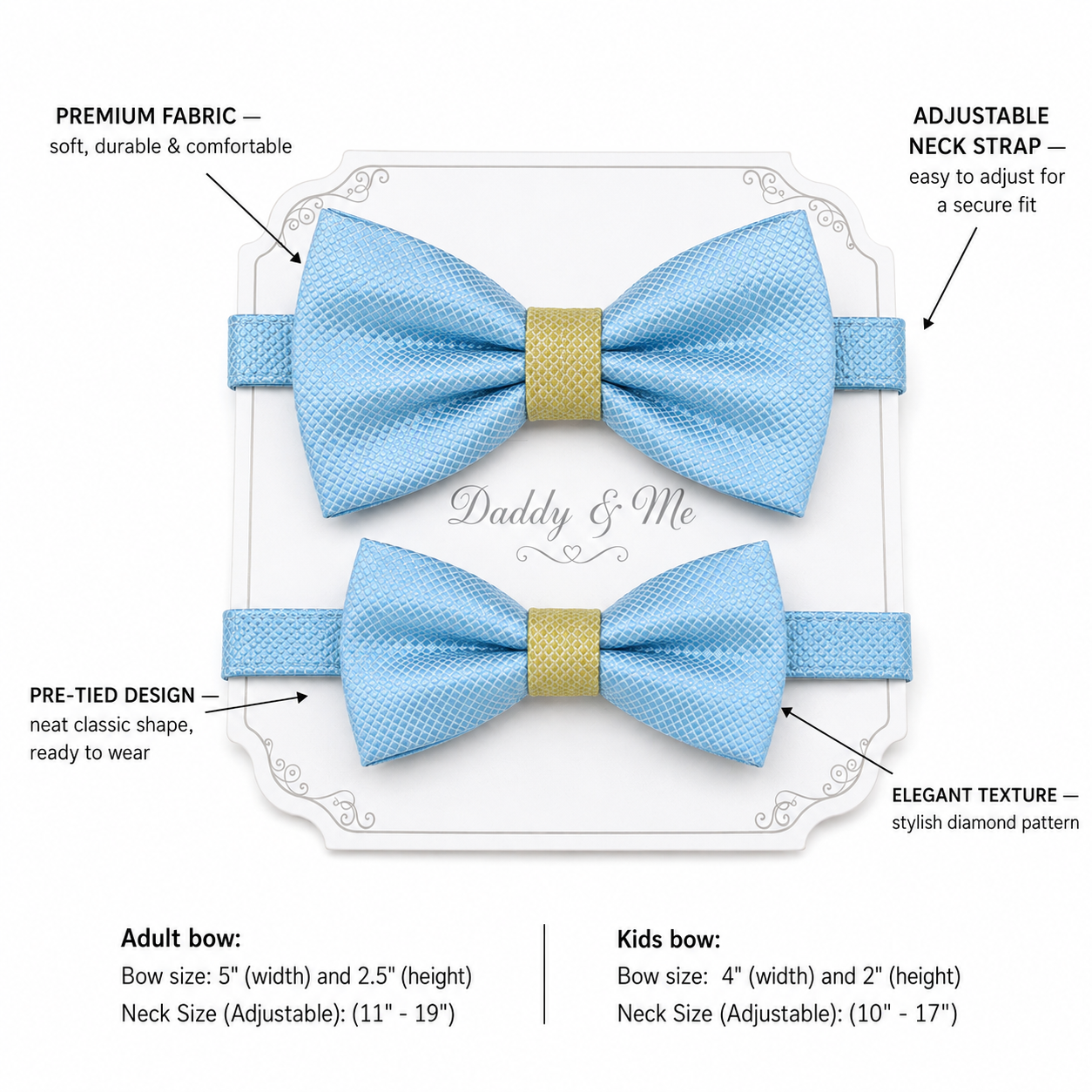Dusty blue green Bow tie set for daddy and son, Daddy me gift set, Father son matching, daddy me bow, handmade blue bow tie for kids