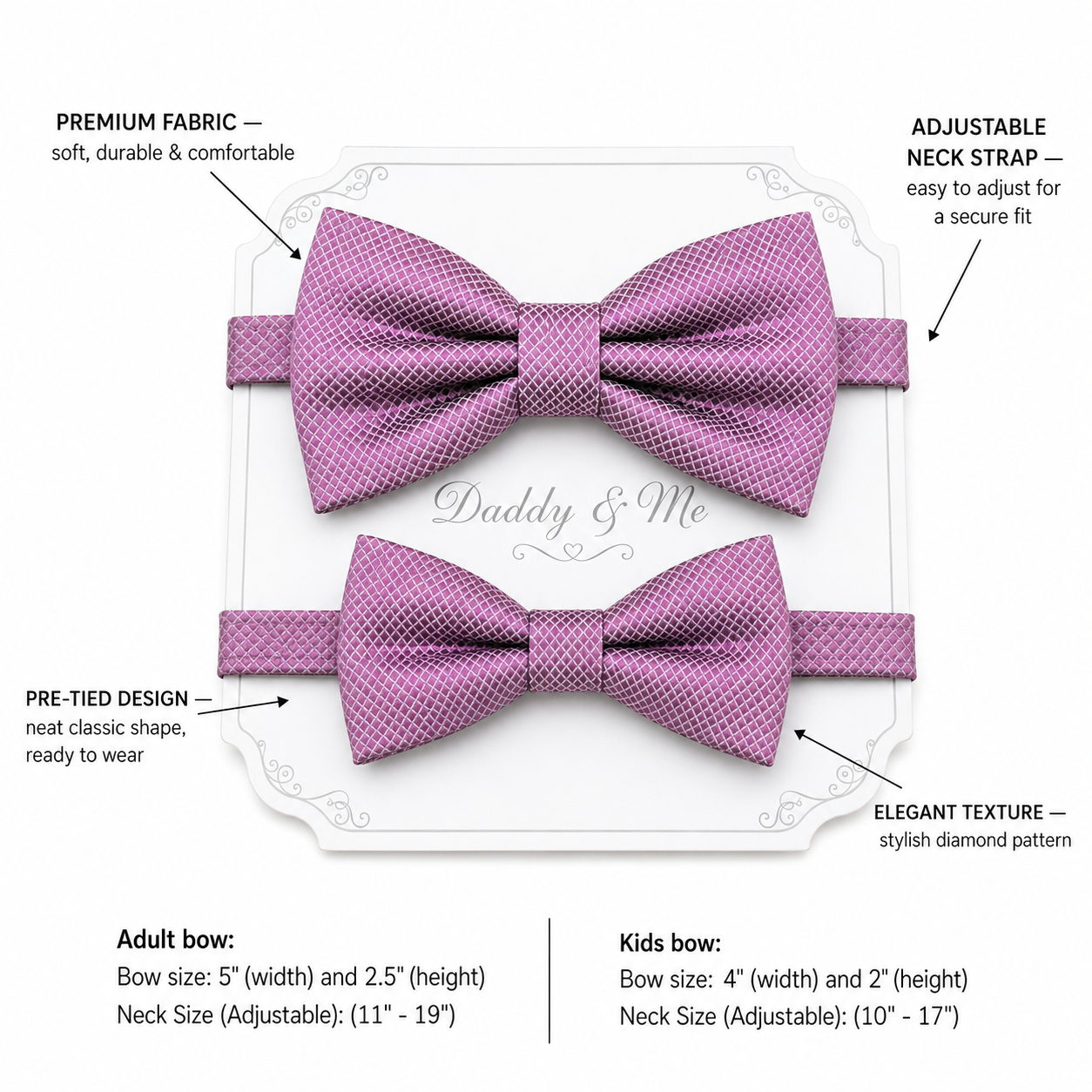 Dusty lavender bow tie set for daddy and son, Daddy and me gift set, Grandpa and me, Father son matching, Dusty lavender bow tie for kids