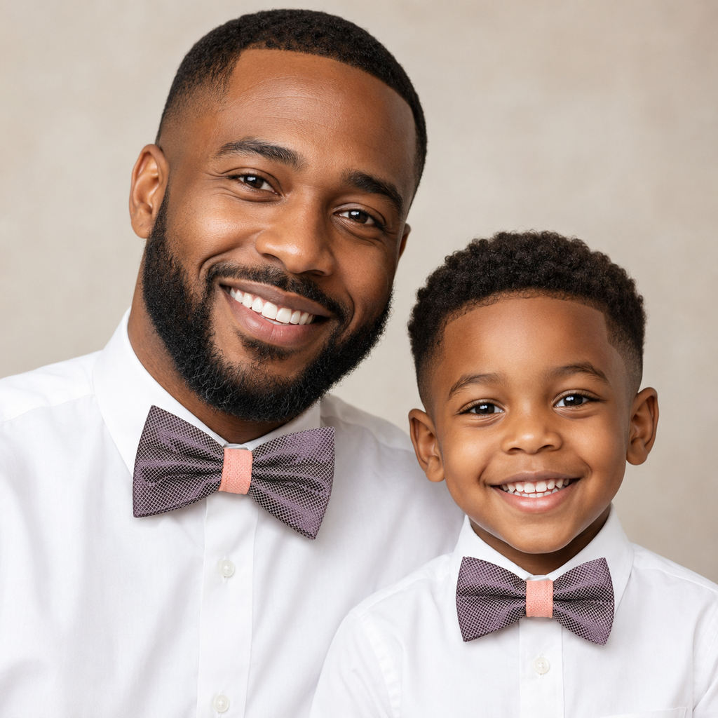 Dusty lavender and dusty rose bow tie set for daddy and son, Daddy and me gift set, Grandpa and me, Father son matching, Dusty lavender bow