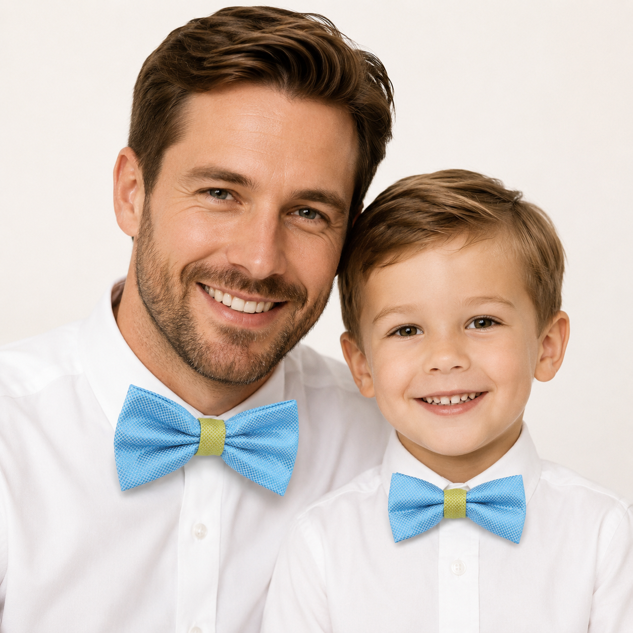 Dusty blue green Bow tie set for daddy and son, Daddy me gift set, Father son matching, daddy me bow, handmade blue bow tie for kids