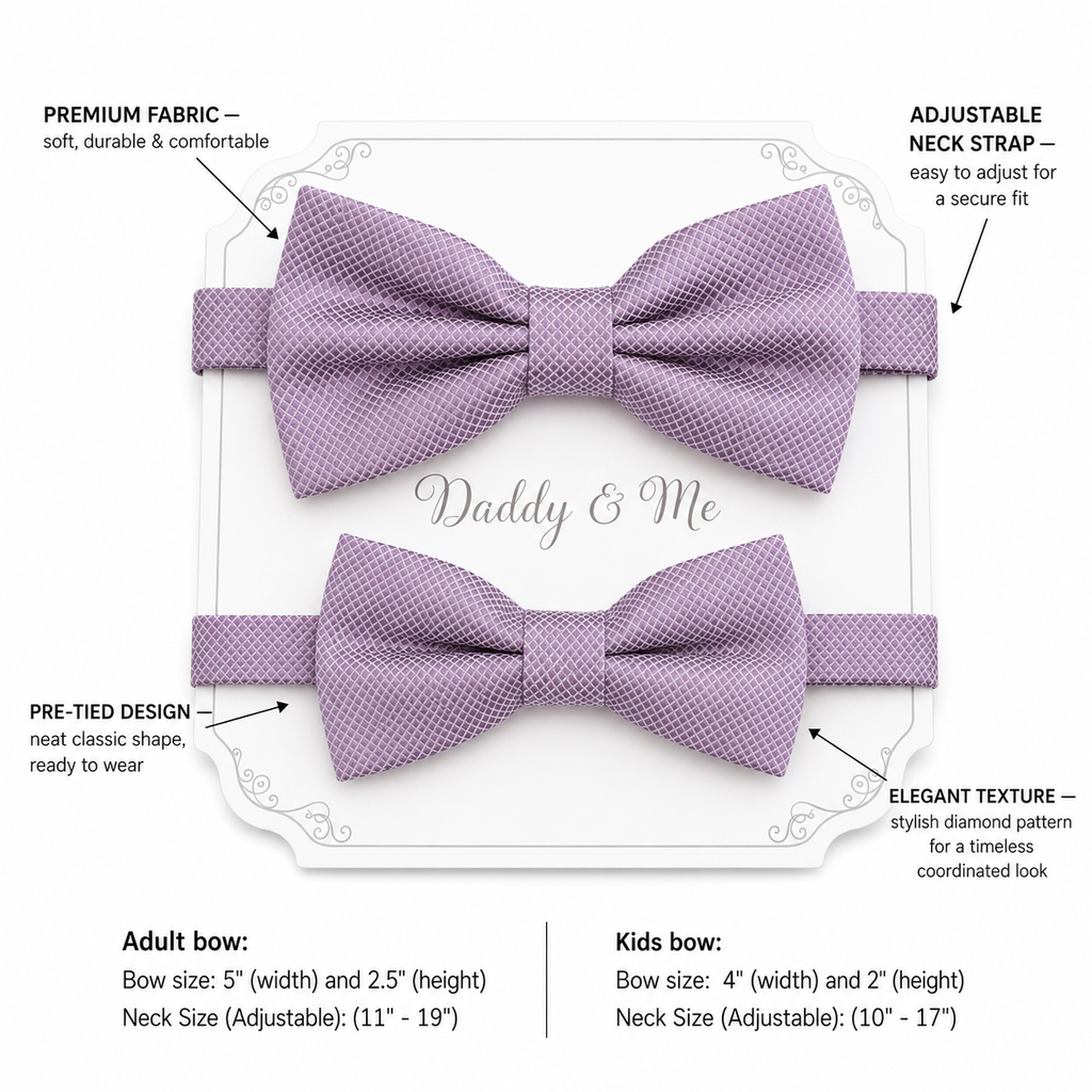 Dusty lavender Bow tie set for daddy and son, Daddy me gift set, Father son matching bow tie, Handmade bow, Dusty lavender kids bow tie