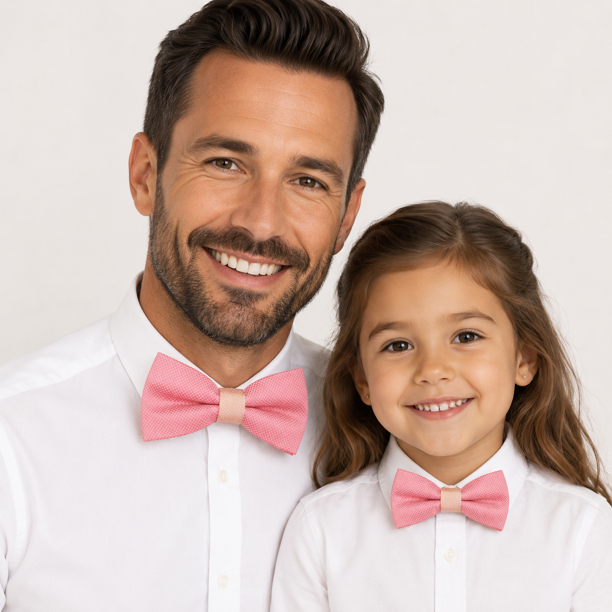 Dusty Rose bow tie set for daddy and son, Daddy me gift set, Grandpa me, Father son matg, Toddler kids handmade bow Adjustable pre tied bow