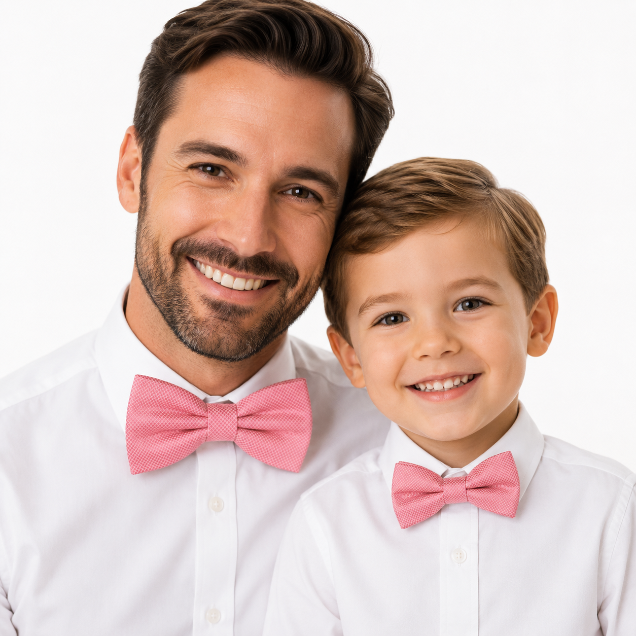 Dusty rose Bow tie set for daddy son, Daddy me gift set Father son match daddy me bow Handmade Dusty rose kids bow Adjustable pre tied bow