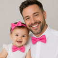 Hot pink bow tie set for daddy and son, Daddy and me gift set, Father son matching, Hot pink kids bow tie, daddy me bow, handmade bow tie