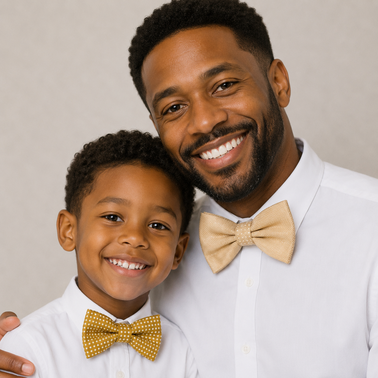 Ivory and mustard bow tie set for daddy and son, Daddy and me gift set, Father son matching, Mustard kids bow tie, daddy me bow, handmade