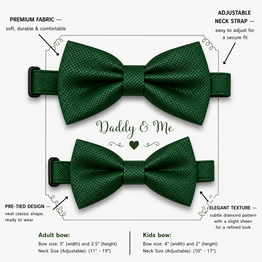 Jolly green Bow tie set for daddy and son, Daddy and me gift set, Grandpa and me, Green Kids Toddler bow Handmade Adjustable pre tied bow