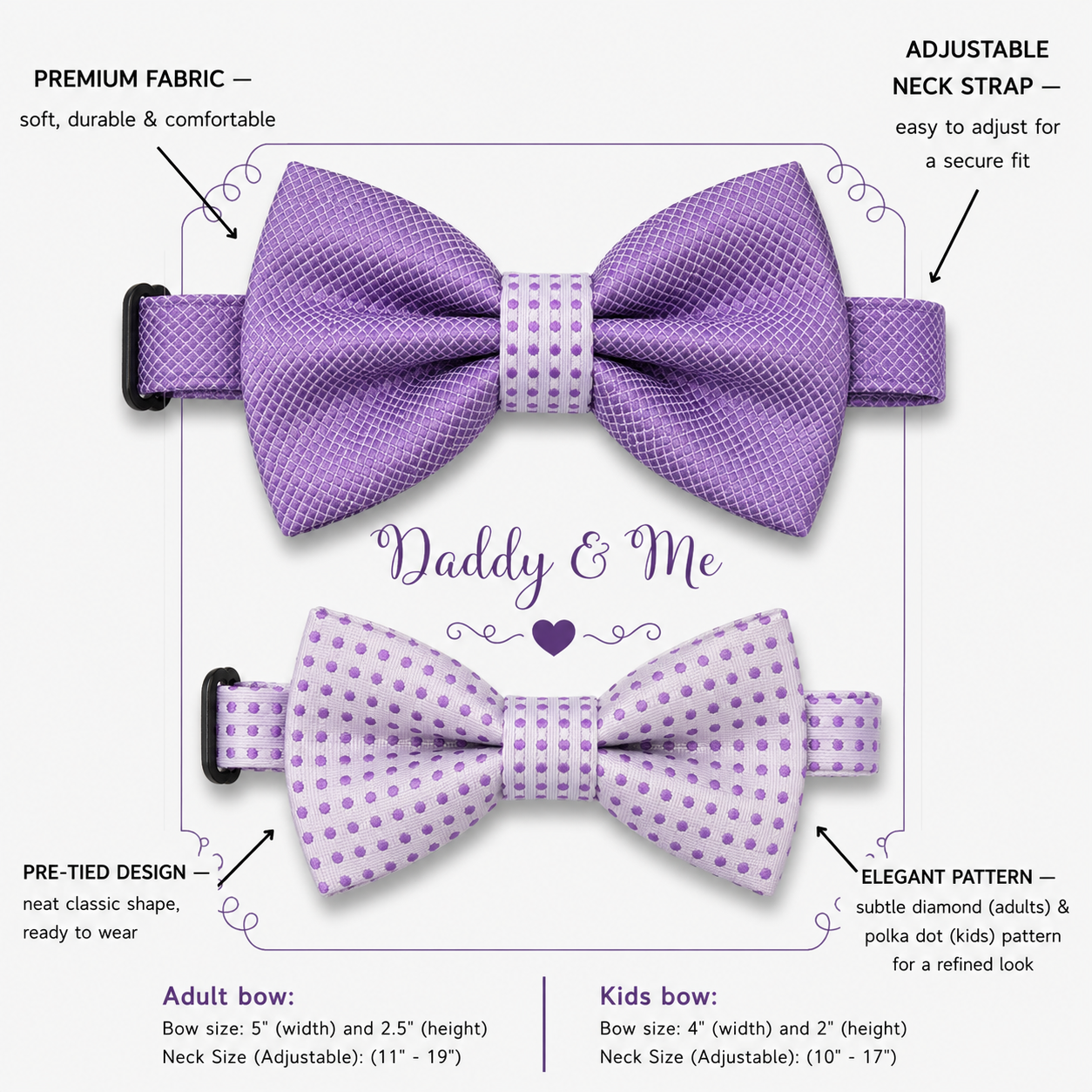 Lavender bow tie set for daddy and son, Daddy and me gift set, Grandpa and me, Father son matching, Toddler bow tie, daddy and me bow tie