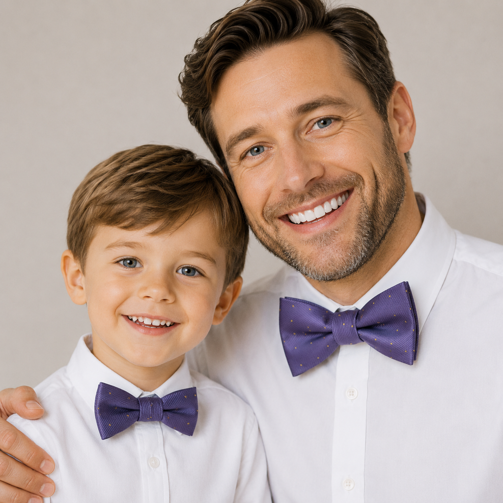 Lavender Bow tie set Kids Adult bow tie Daddy me Father son match, kids bow Adjustable pre tied, High quality