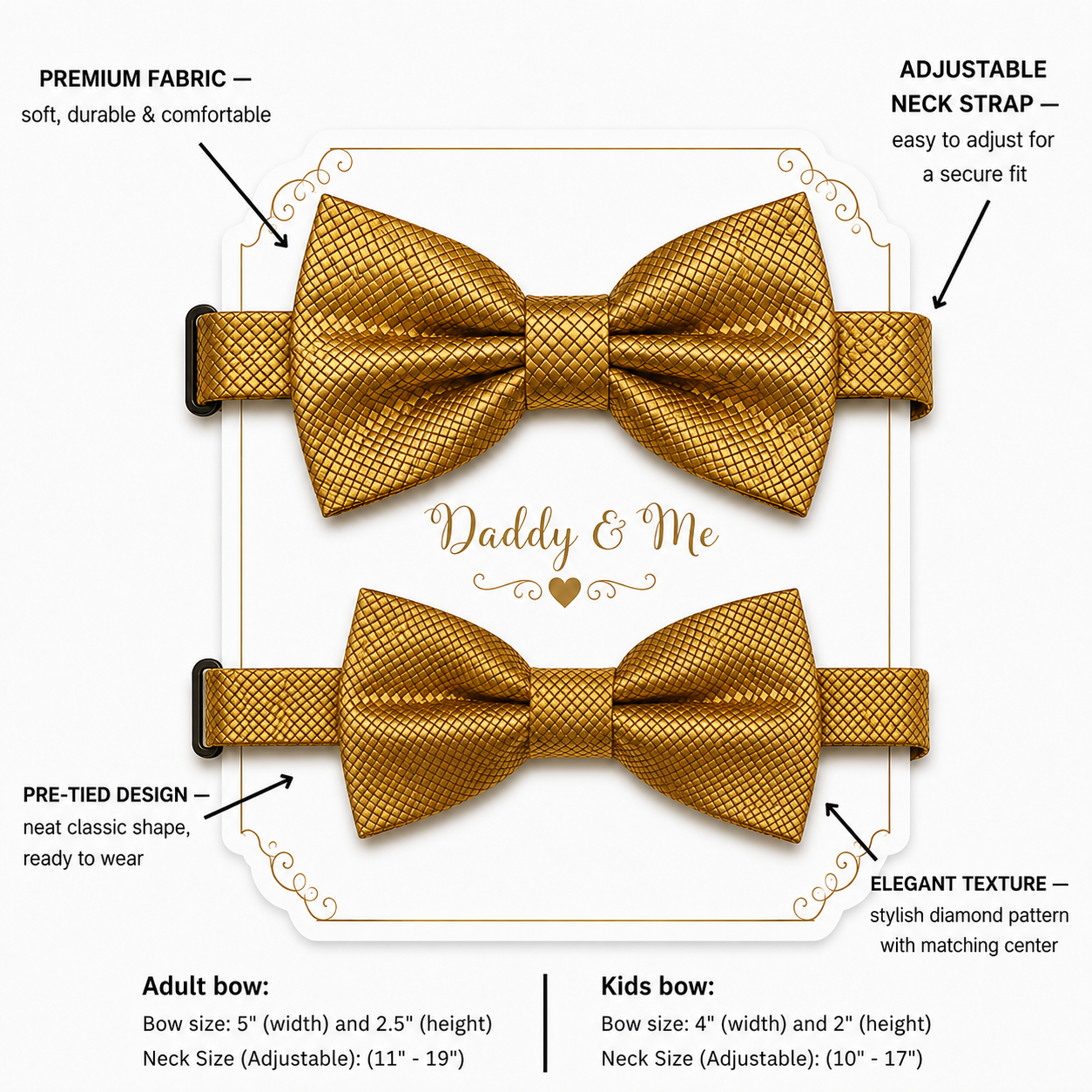 Gold Bow tie set for daddy and son, Daddy me gift set, Grandpa and me, Father son match bow, Gold kids bow tie,Gold bow tie, Ring bearer bow