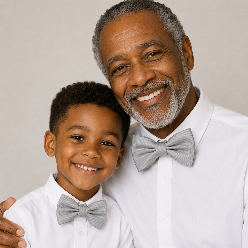 Gray Bow tie set daddy son, Daddy and me gift, Grandpa and me, Father son matching, Kids bow tie, Kids adult bow tie, High quality