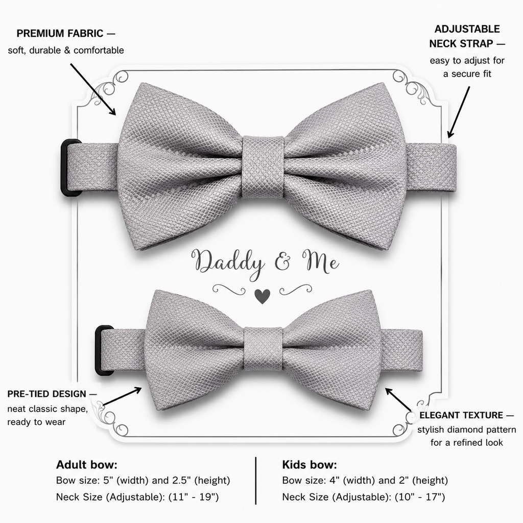 Gray Bow tie set for daddy and son, Daddy me gift set, Grandpa and me bow, Father son matching, Gray Kids bow tie, daddy me bow tie gift