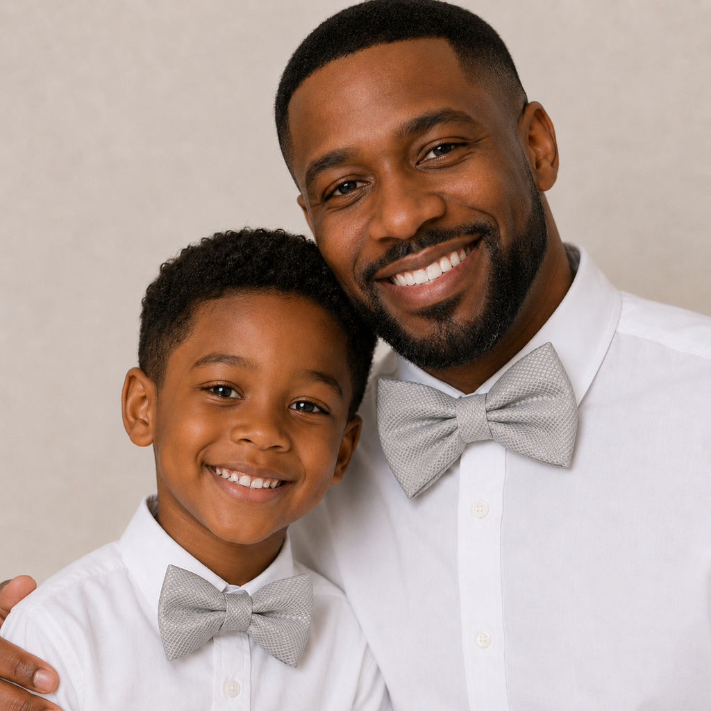 Gray Bow tie set for daddy and son, Daddy me gift set, Grandpa and me bow, Father son matching, Gray Kids bow tie, daddy me bow tie gift