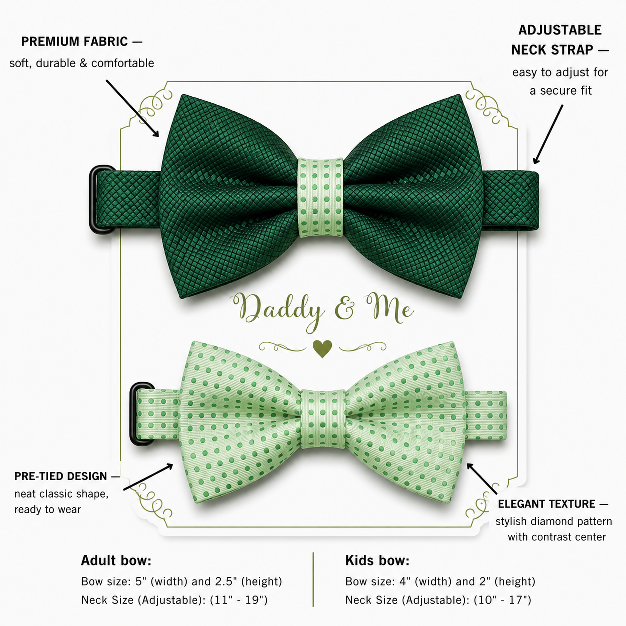 Green bow tie set for daddy and son, Daddy and me gift set, Grandpa and me, Father son matching, Toddler bow tie, daddy and me bow tie gift
