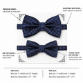 Navy Polka Dots boys bow tie for kids — handmade, pre-tied and adjustable