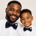Navy Bow tie set for daddy and son, Live your dream, handmade Daddy and me gift, Grandpa gift, Father son, Toddler kids bow, Some thing blue