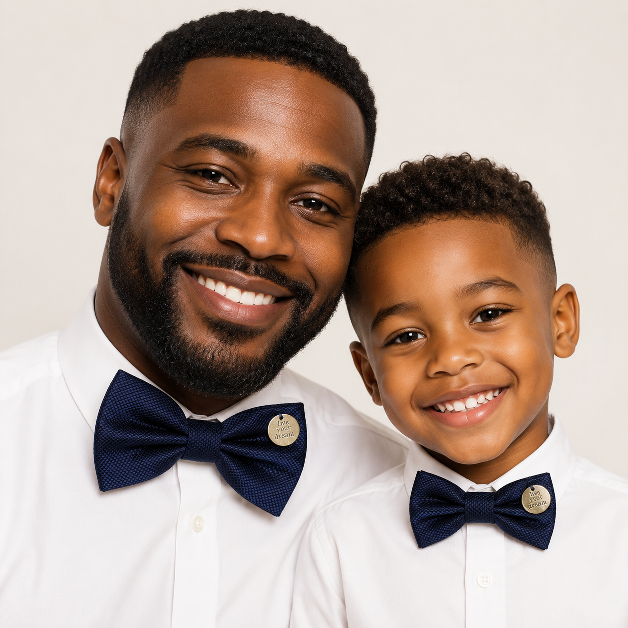 Navy Bow tie set for daddy and son, Live your dream, handmade Daddy and me gift, Grandpa gift, Father son, Toddler kids bow, Some thing blue