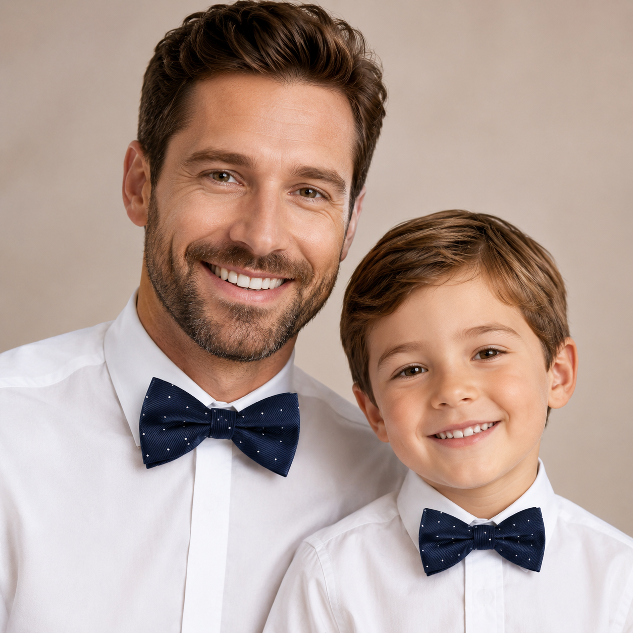 Navy Bow tie set for daddy son Daddy me gift set Father son match daddy me bow Handmade kids bow Adjustable pre tied bow, High quality