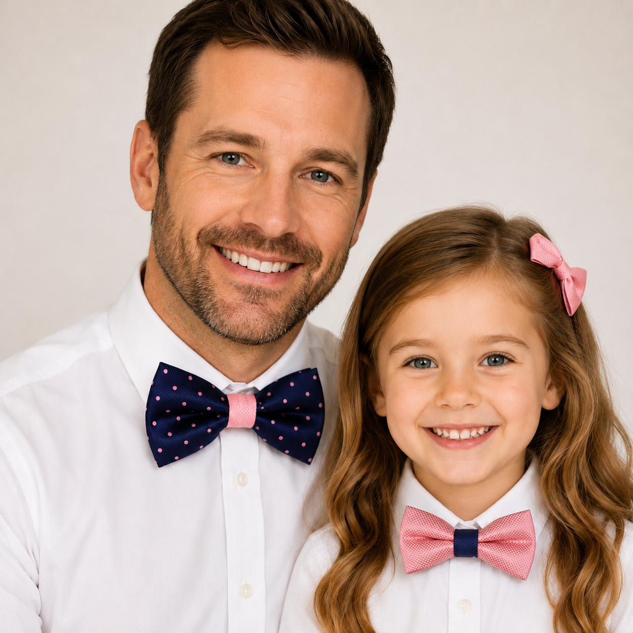 Navy Dusty rose Bow tie set for daddy and son, Daddy me gift set, Grandpa gift, Father son match, Kids adult bow, Navy and dusty rose bow