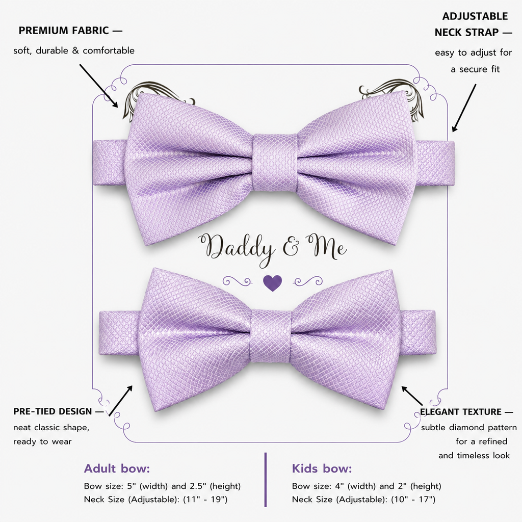 Lilac Bow tie set for daddy and son, Daddy me gift set, Grandpa and me, Father son matching bow, Lilac bow for kids, Lilac wedding theme