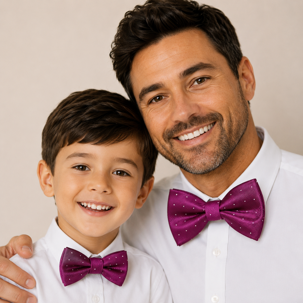 Magenta Bow tie set for daddy and son, Daddy and me gift set, Grandpa and me, Father son matching, Toddler bow tie, daddy me bow tie gift