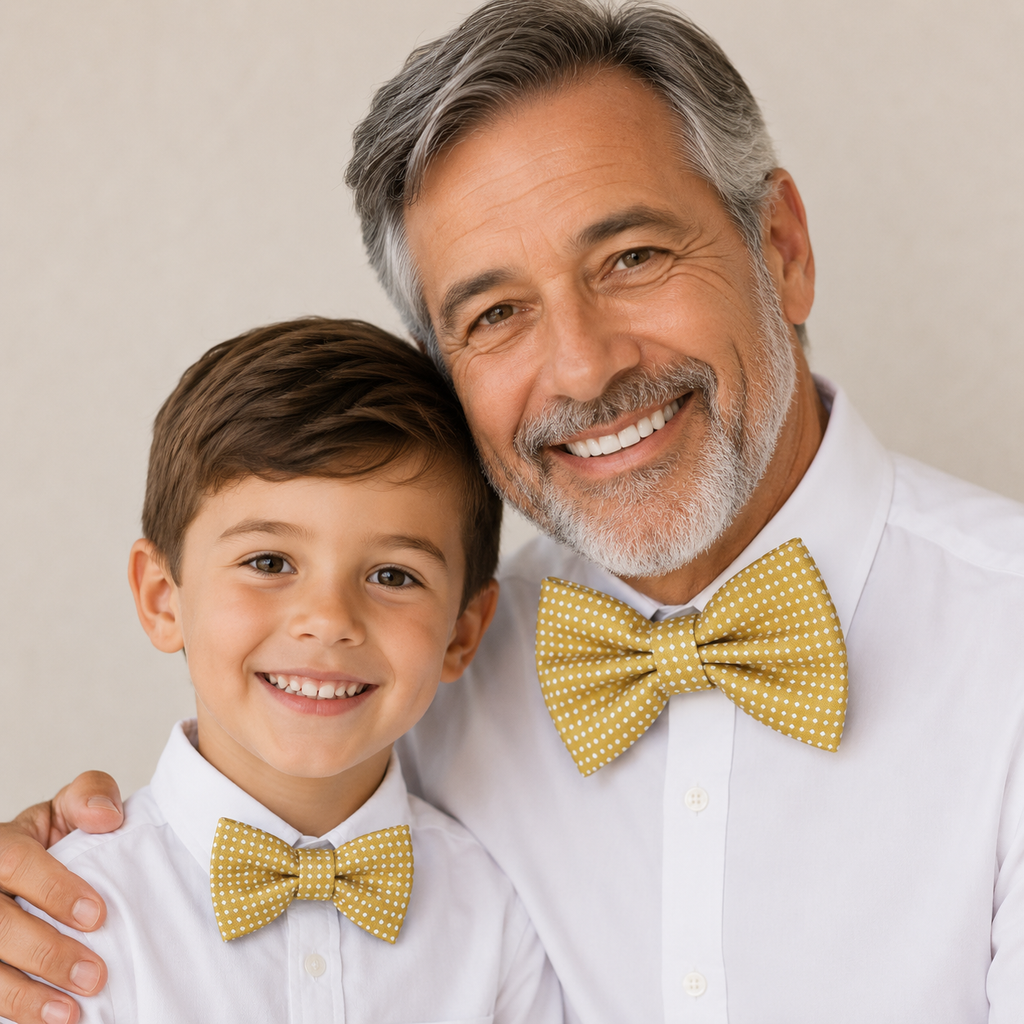 Mustard Bow tie set for daddy and son, Daddy me gift set, Grandpa and me, Father son matching, Toddler bow tie, daddy me bow tie gift