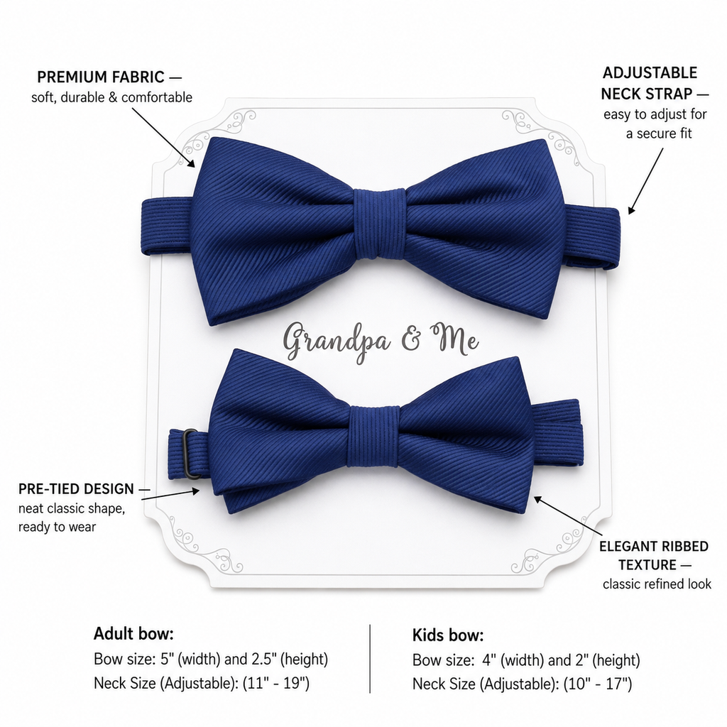 Navy Bow tie set for daddy and son, Daddy and me gift set, Grandpa and me, Father son matching, Kids bow tie, daddy and me bow tie gift