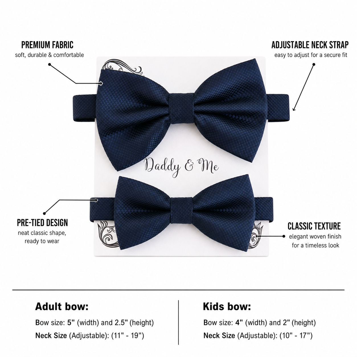 Navy Bow tie set for daddy and son, Daddy and me gift set, Grandpa and me, Some thing blue, Toddler bow tie, daddy and me bow tie gift