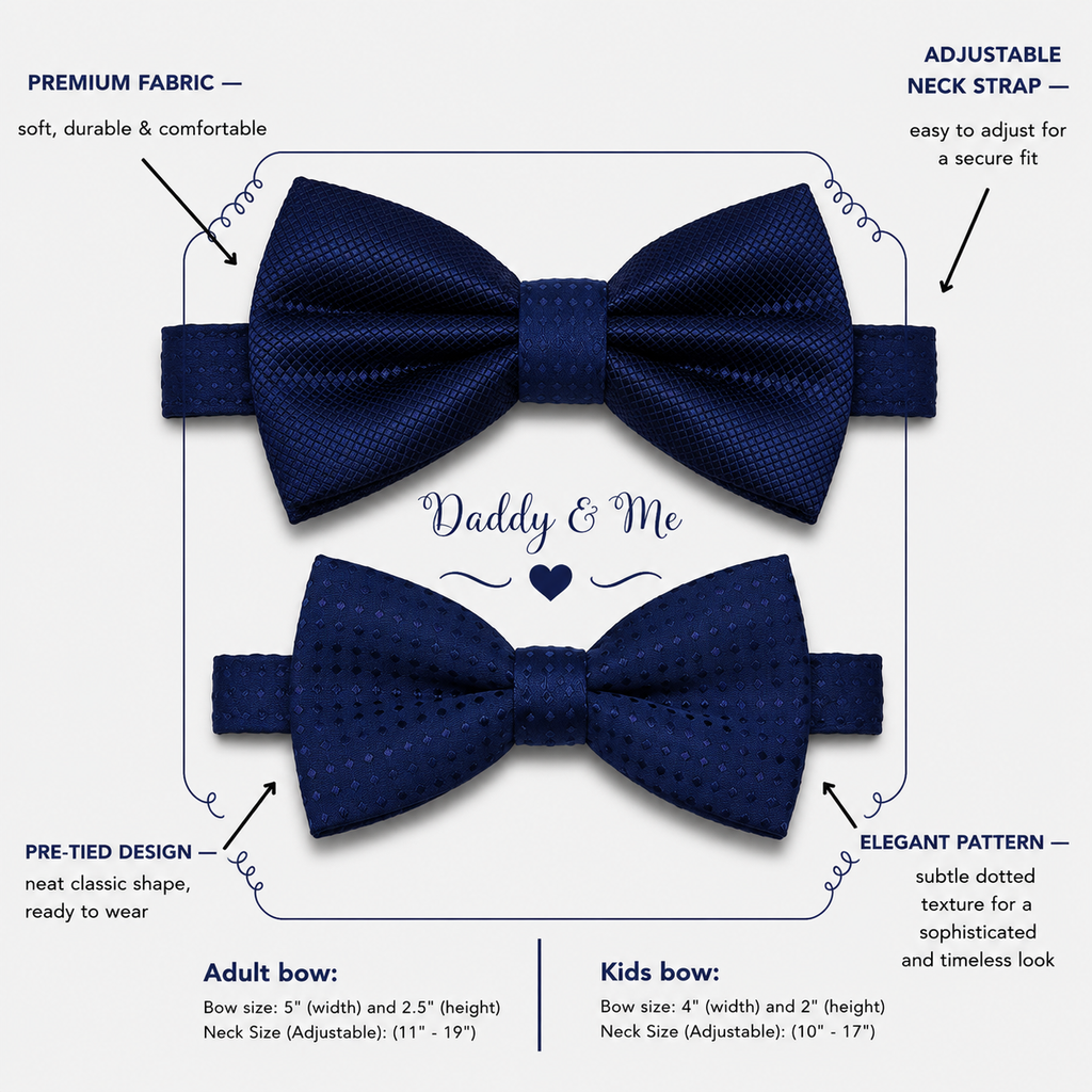 Navy Bow tie set for daddy and son, Daddy me gift set, Grandpa and me, Father son matching, kid bow tie, daddy me bow tie gift