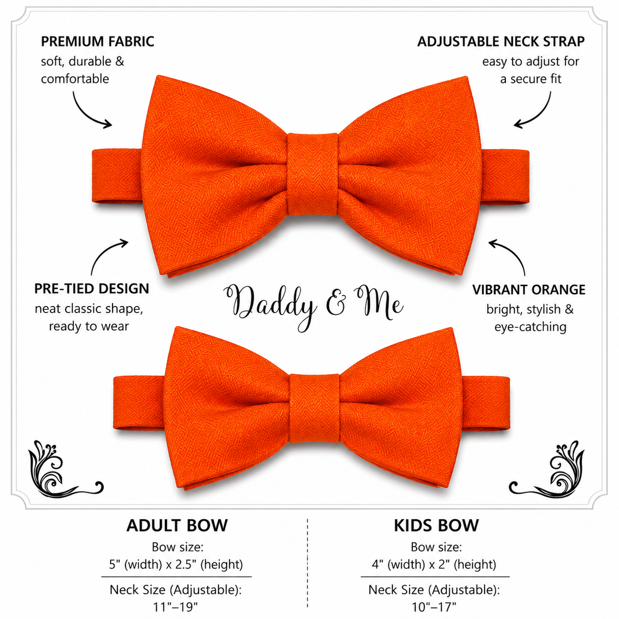 Orange Bow tie set for daddy and son, Daddy and me bow tie gift set, Grandpa me, Orange Kids bow, Orange bow tie, Father's day gift
