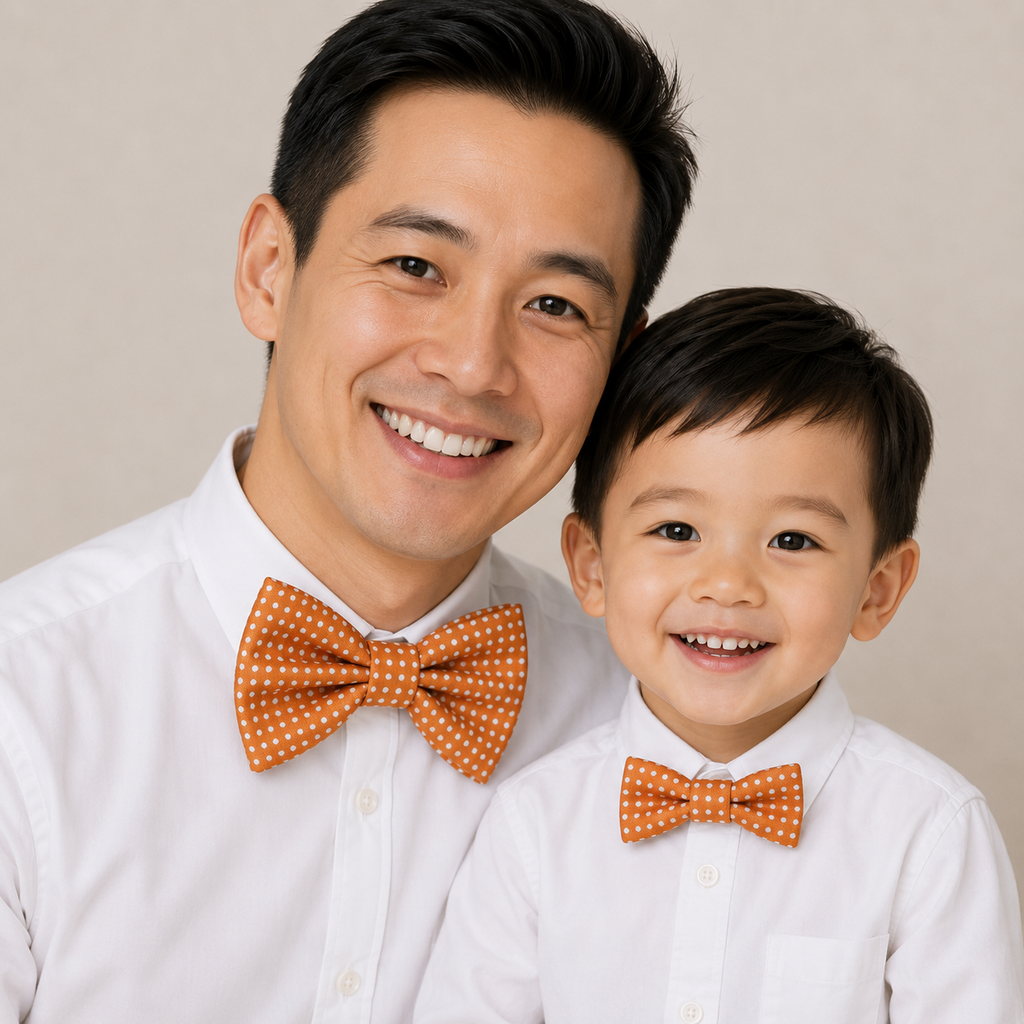 Orange Bow tie set for daddy and son, Daddy me gift set, Grandpa and me, Father son matching, Toddler bow tie, daddy me bow tie gift