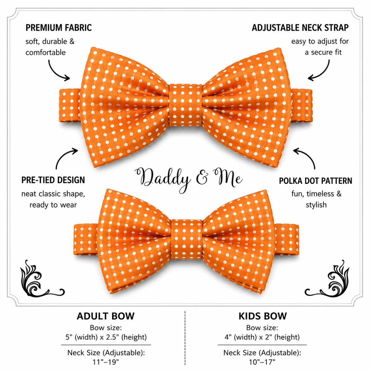 Orange Bow tie set for daddy and son, Daddy me gift set, Grandpa and me, Father son matching, Toddler bow tie, daddy me bow tie gift