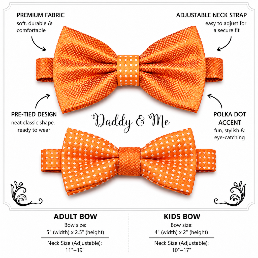 Orange Bow tie set for daddy and son, Daddy me gift set, Grandpa and me, Father son matching, Toddler bow tie, daddy me bow tie, wedding