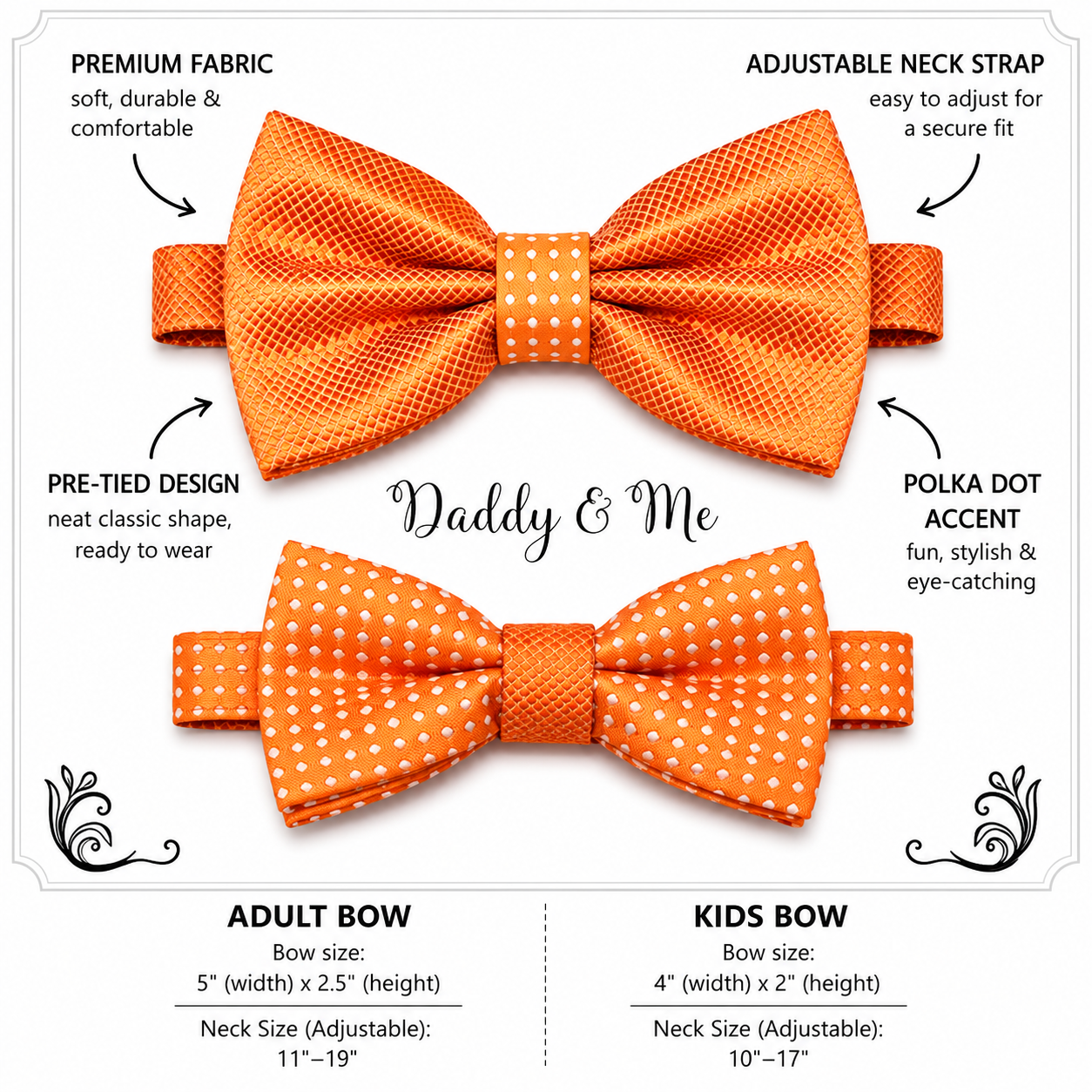 Orange Bow tie set for daddy and son, Daddy me gift set, Grandpa and me, Father son matching, Toddler bow tie, daddy me bow tie, wedding