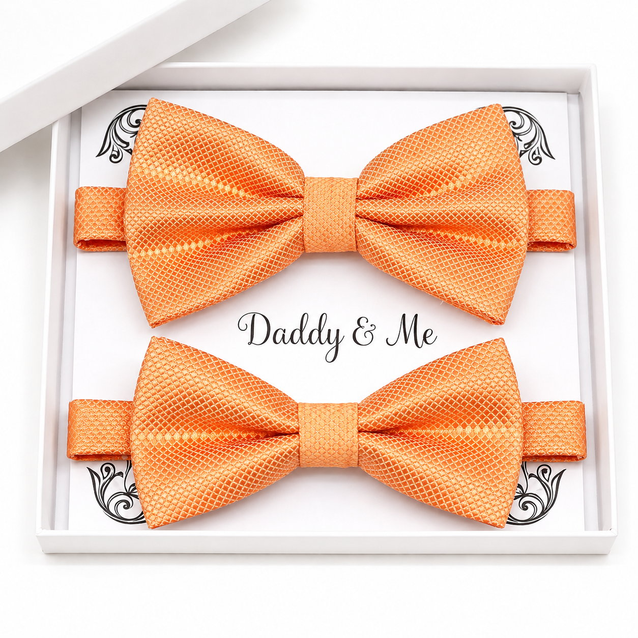 Pale orange Bow tie set for daddy and son, Daddy and me bow tie gift set, Grandpa and me, orange Kids Toddler bow, Pale orange bow tie