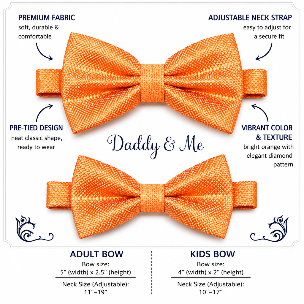 Pale orange Bow tie set for daddy and son, Daddy and me bow tie gift set, Grandpa and me, orange Kids Toddler bow, Pale orange bow tie