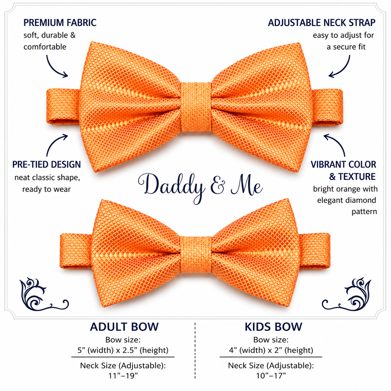 Pale orange Bow tie set for daddy and son, Daddy and me bow tie gift set, Grandpa and me, orange Kids Toddler bow, Pale orange bow tie