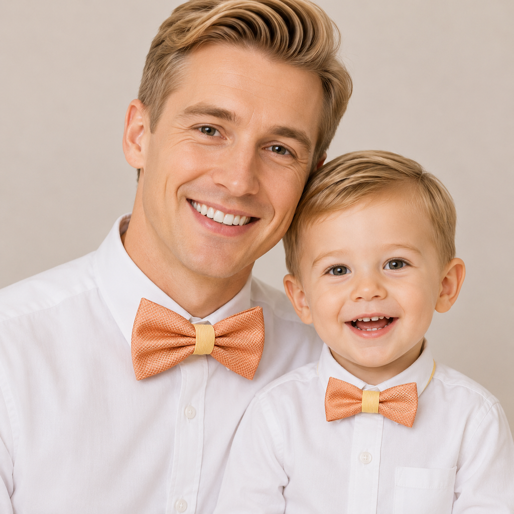 Peach Bow tie set daddy son, Daddy and me gift, Grandpa and me, Father son matching, Kids bow tie, Kids adult bow tie, High quality