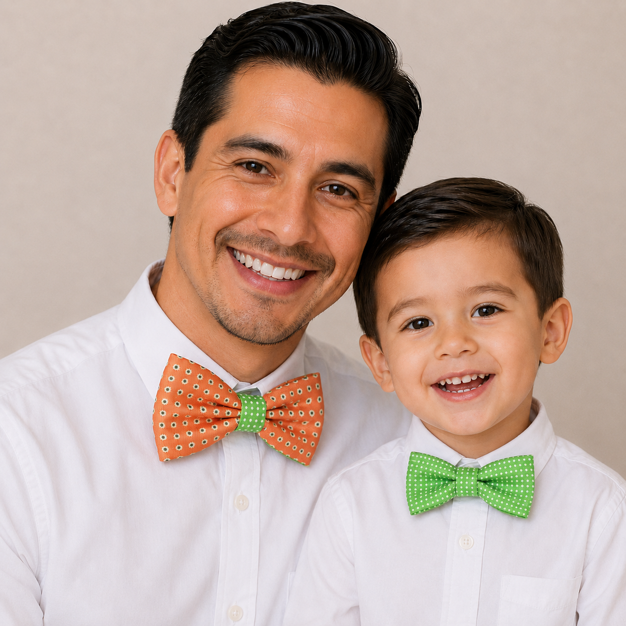 Peach Green Bow tie set for daddy and son, Daddy and me gift set, Grandpa and me, Father son matching, Toddler bow tie, daddy and me bow tie