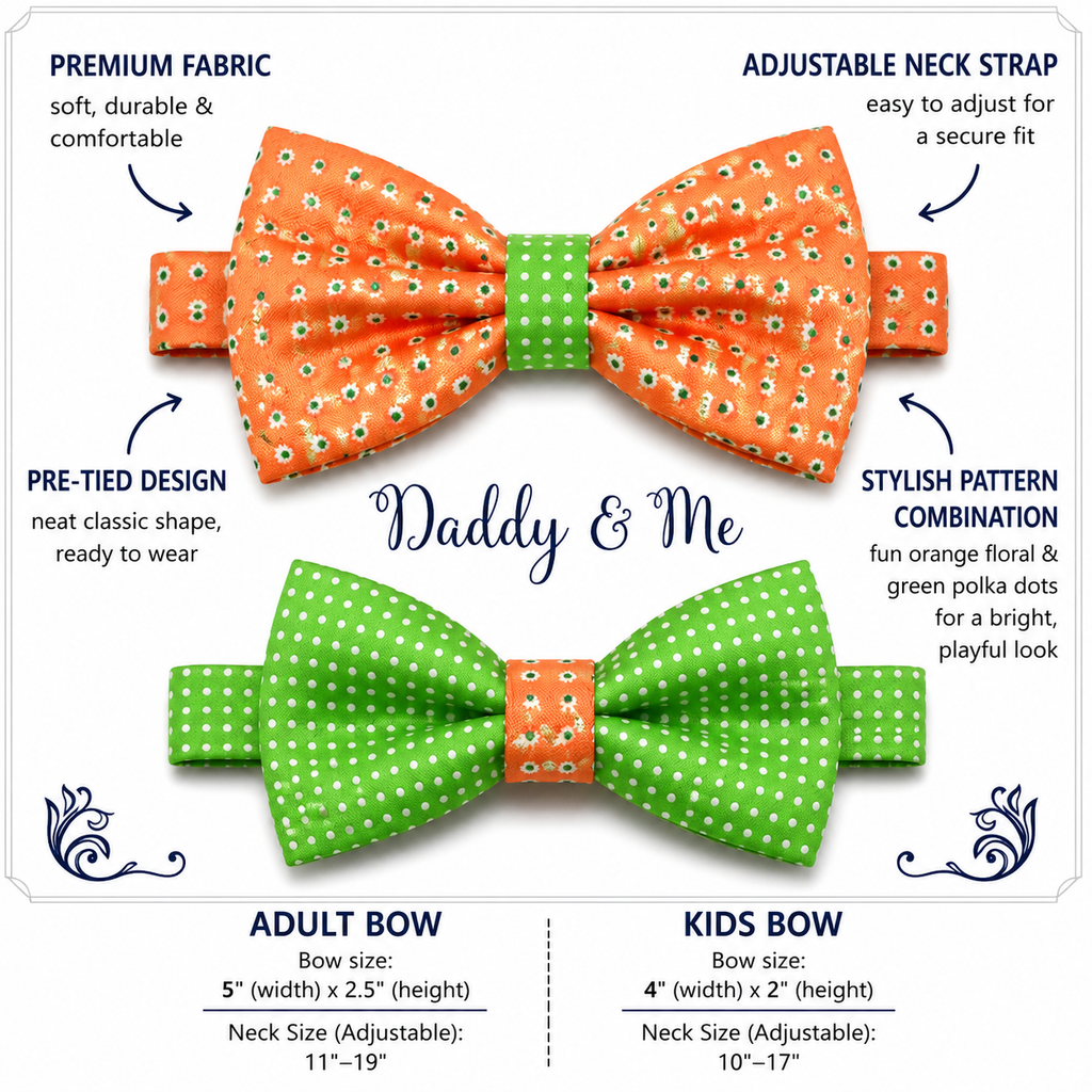 Peach Green Bow tie set for daddy and son, Daddy and me gift set, Grandpa me, Father son matching, Toddler bow tie, daddy me bow tie