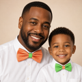 Peach Green Bow tie set for daddy and son, Daddy and me gift set, Grandpa me, Father son matching, Toddler bow tie, daddy me bow tie