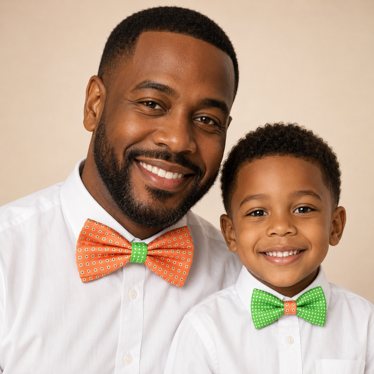 Peach Green Bow tie set for daddy and son, Daddy and me gift set, Grandpa me, Father son matching, Toddler bow tie, daddy me bow tie