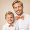 Peach turquoise Bow tie set daddy son, Daddy and me gift, Grandpa and me, Father son matching, Kids bow tie, Kids adult bow tie, high quality