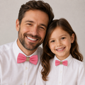 Pink burlap Bow tie set for daddy and son Daddy me gift set Father son match Handmade Pink kids bow Adjustable pre tied bow