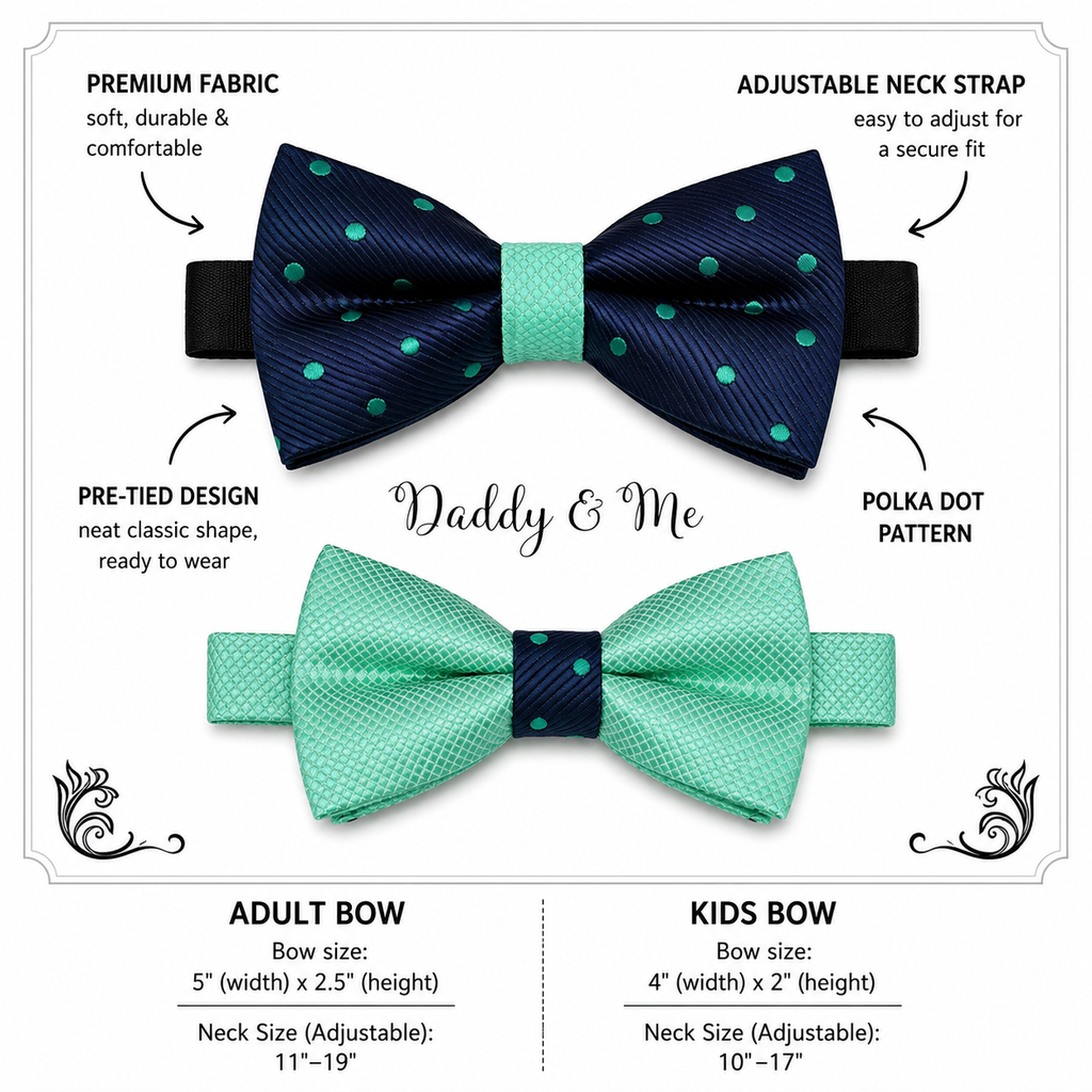 Navy Turquoise Bow tie set for daddy and son, Daddy me gift set, Grandpa me, Father son matching, Navy kids bow tie, handmade bow tie set