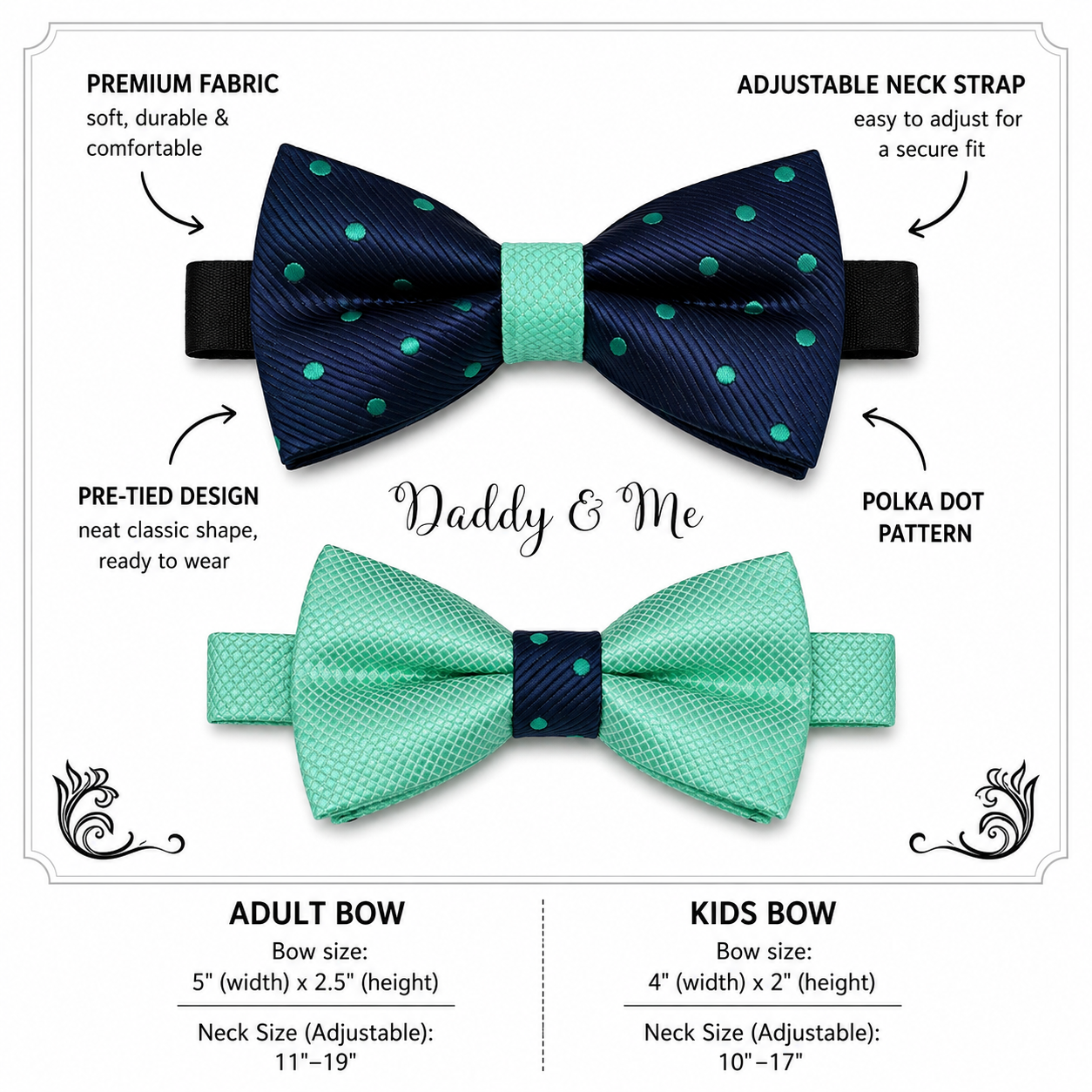 Navy Turquoise Bow tie set for daddy and son, Daddy me gift set, Grandpa me, Father son matching, Navy kids bow tie, handmade bow tie set