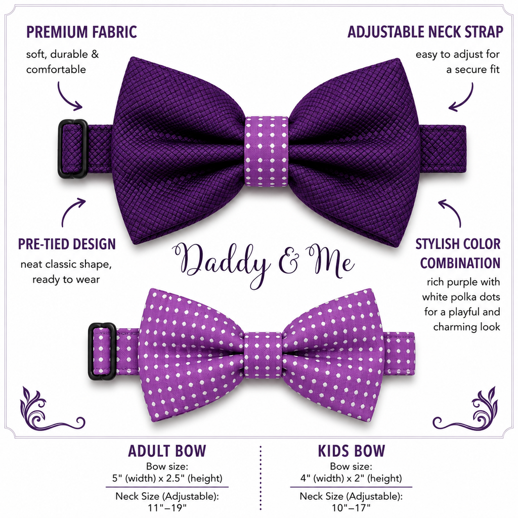 Purple bow tie set for daddy and son, Daddy and me gift set, Grandpa and me, Father son matching, Toddler bow tie, daddy and me bow tie gift