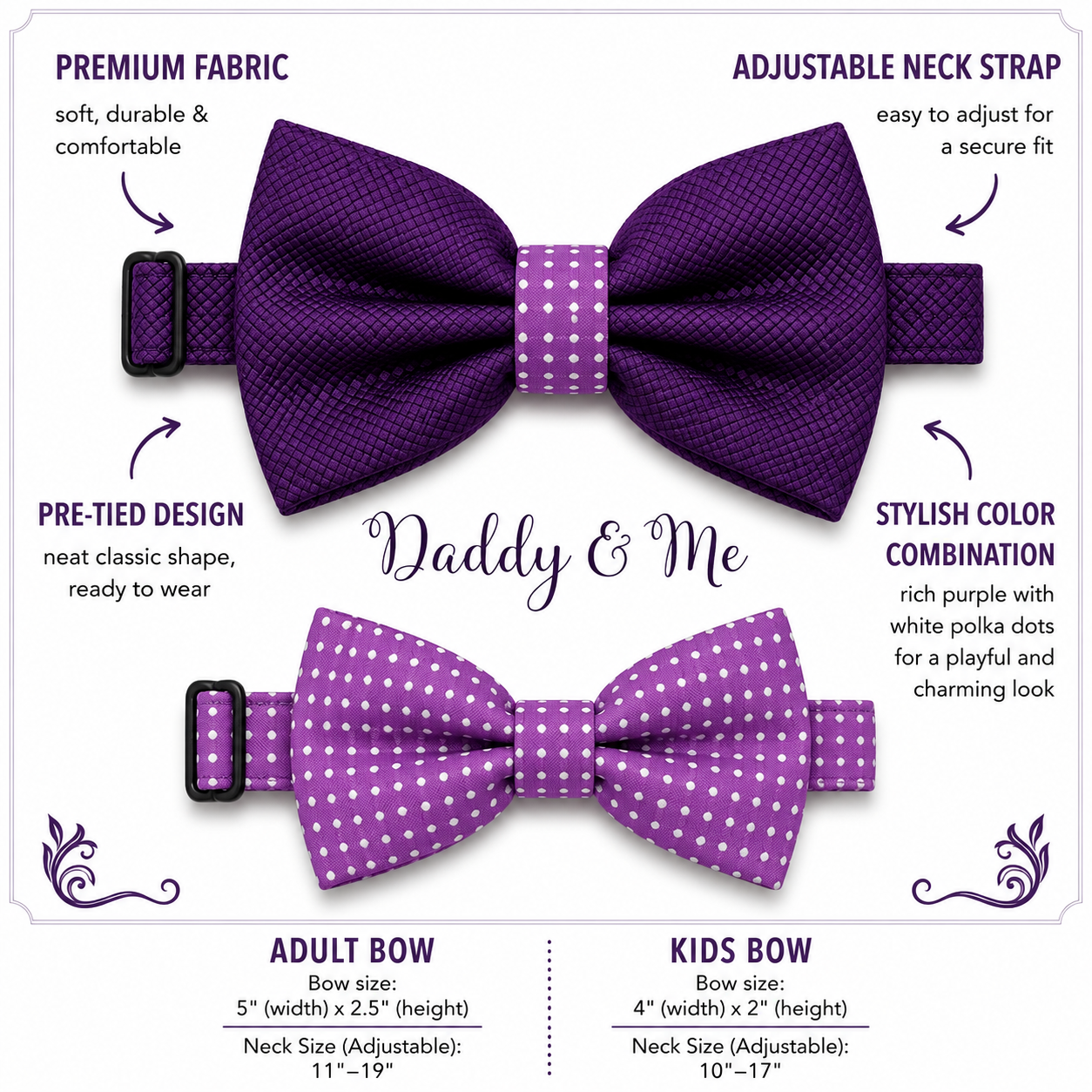 Purple bow tie set for daddy and son, Daddy and me gift set, Grandpa and me, Father son matching, Toddler bow tie, daddy and me bow tie gift