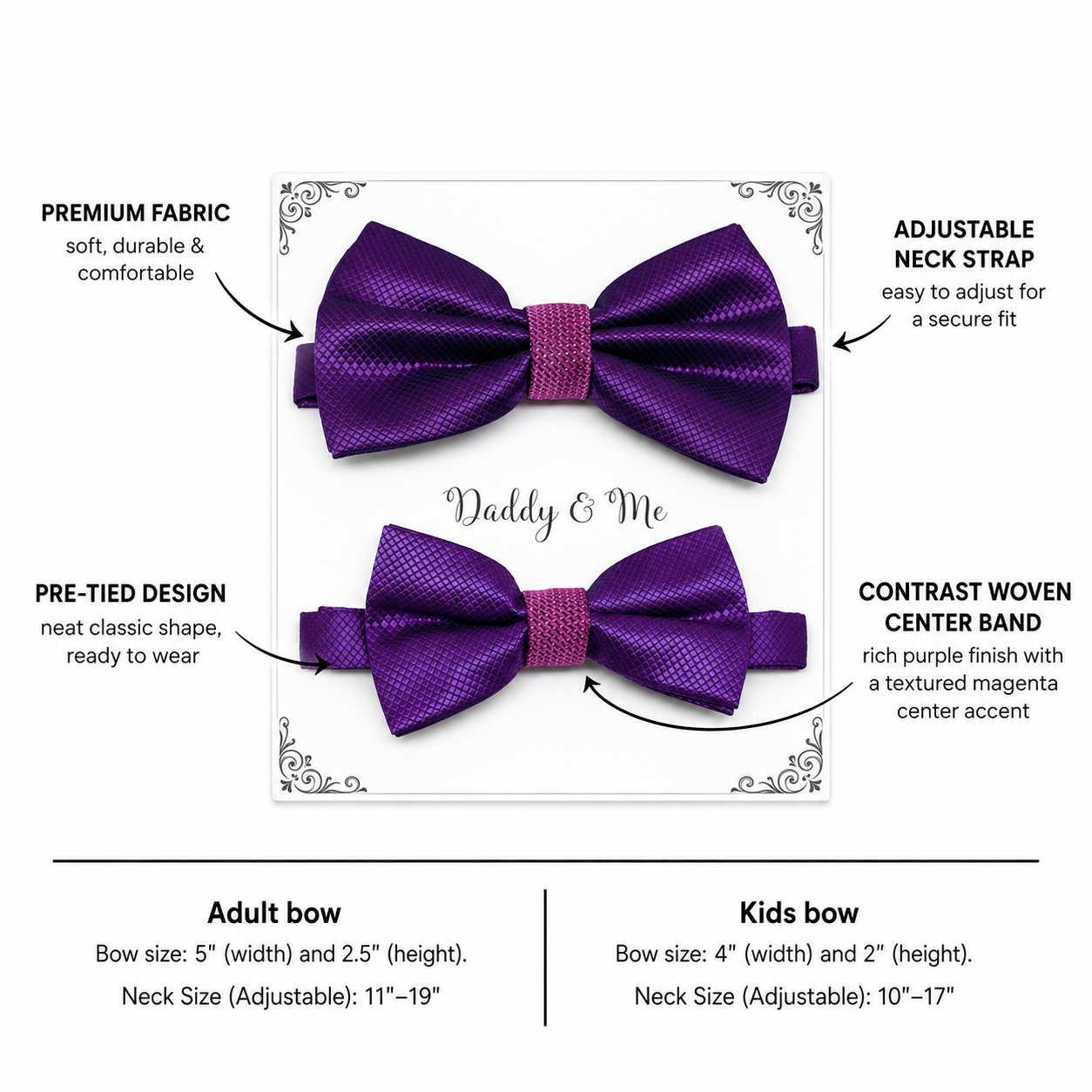 Purple Bow tie set for daddy and son, Daddy and me gift set, Grandpa and me, Purple bow tie, Toddler bow tie, daddy and me bow tie gift
