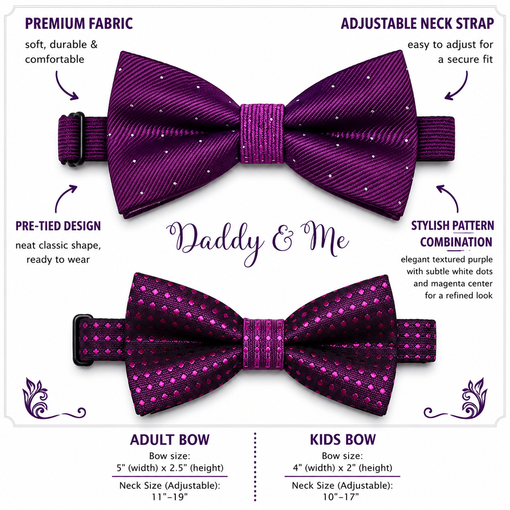 Purple bow tie set for daddy and son, Daddy me gift set, Grandpa and me, Father son matching, Toddler bow tie, daddy me bow tie gift