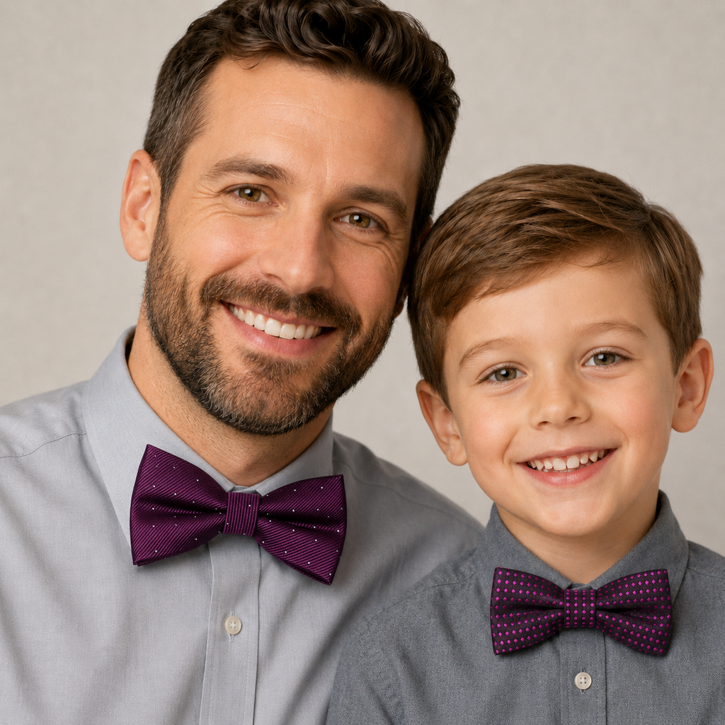 Purple bow tie set for daddy and son, Daddy me gift set, Grandpa and me, Father son matching, Toddler bow tie, daddy me bow tie gift